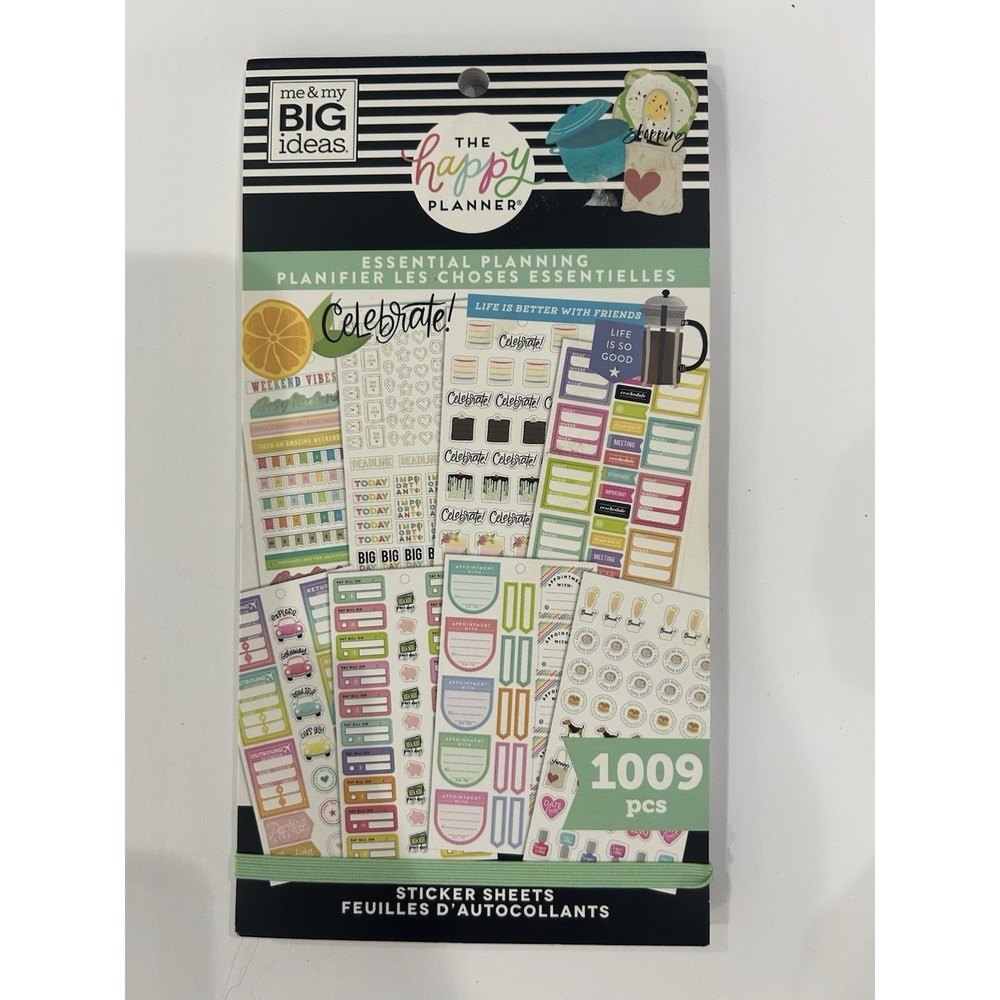 The Happy Planner Essential Planning Sticker Book 30 Pages - 1009 Stickers - New